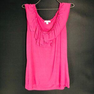 New York & Company Sleeveless Ruffle Neck Top stretch – Size XL